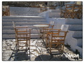 Chairs outside of the old Kali Strata cafe